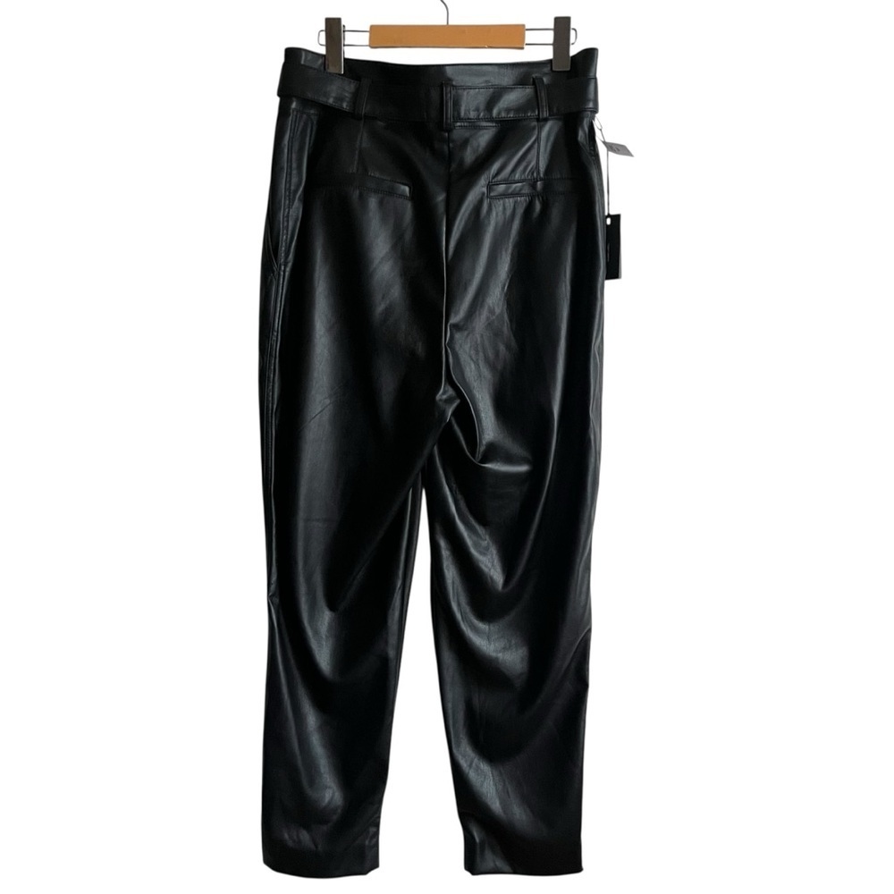 NWT Aritzia Babaton Belted Pant Vegan Leather Black Size 10 - Picture 5 of 15